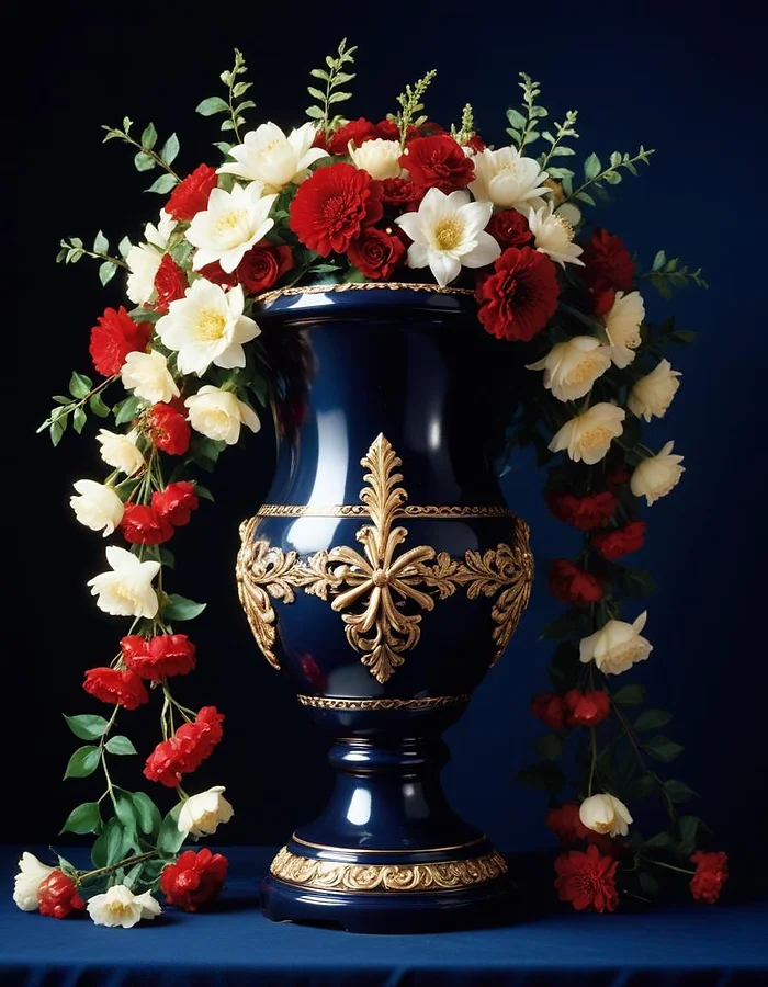 garland floral arrangement for urn