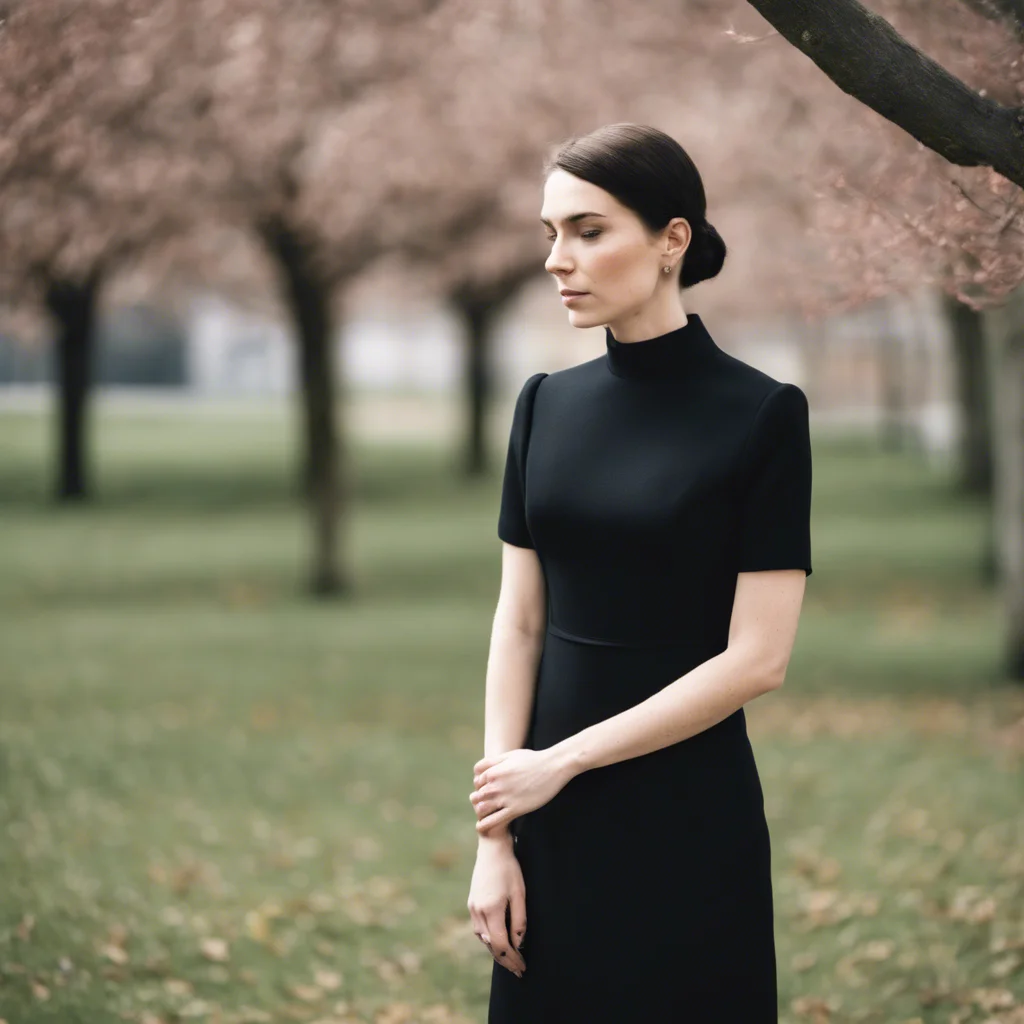 woman wearing black funeral dress