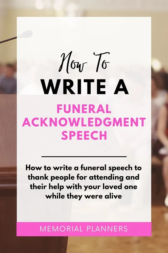 how to write a funeral speech