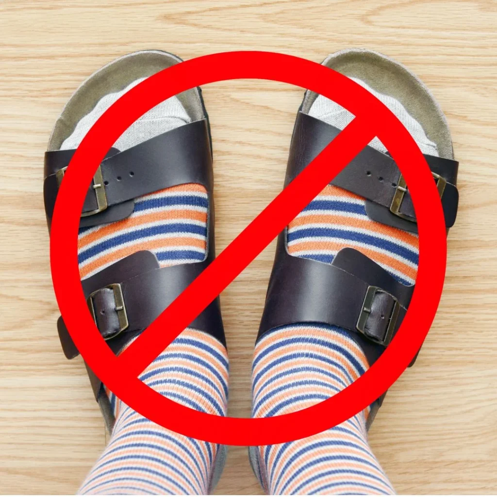 sandals and socks