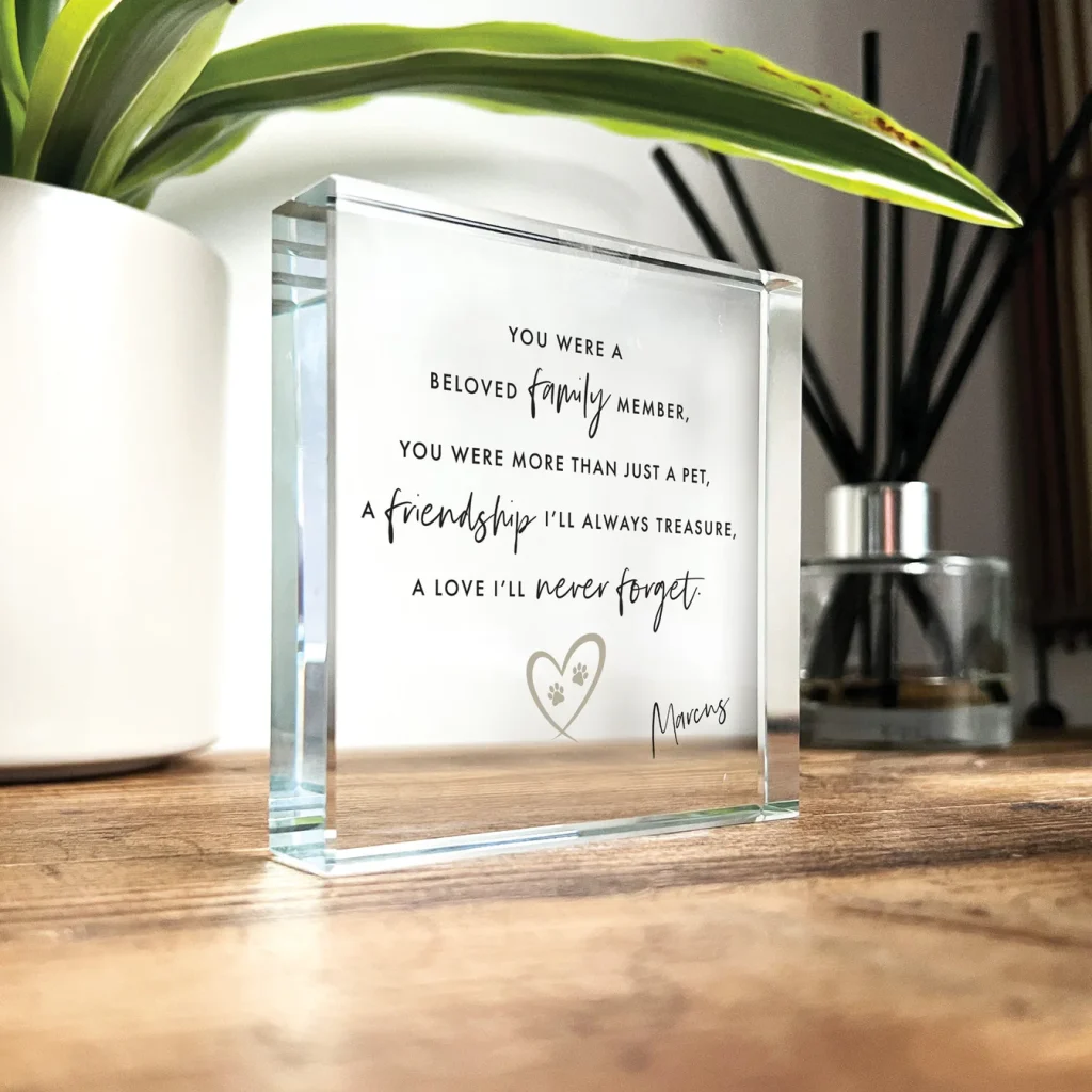 dog crystal as a keepsake