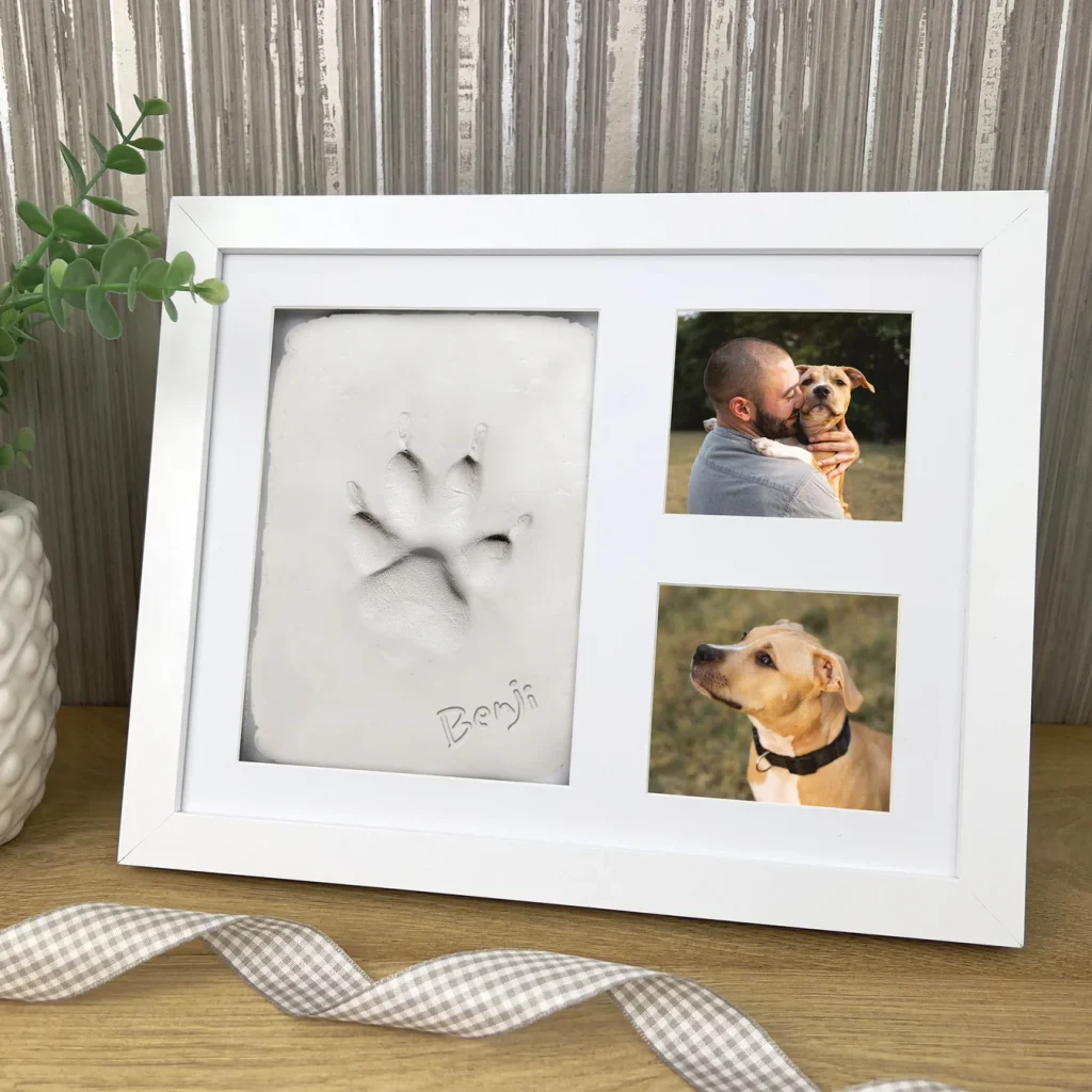 paw print mould as a memorial gift for a dog