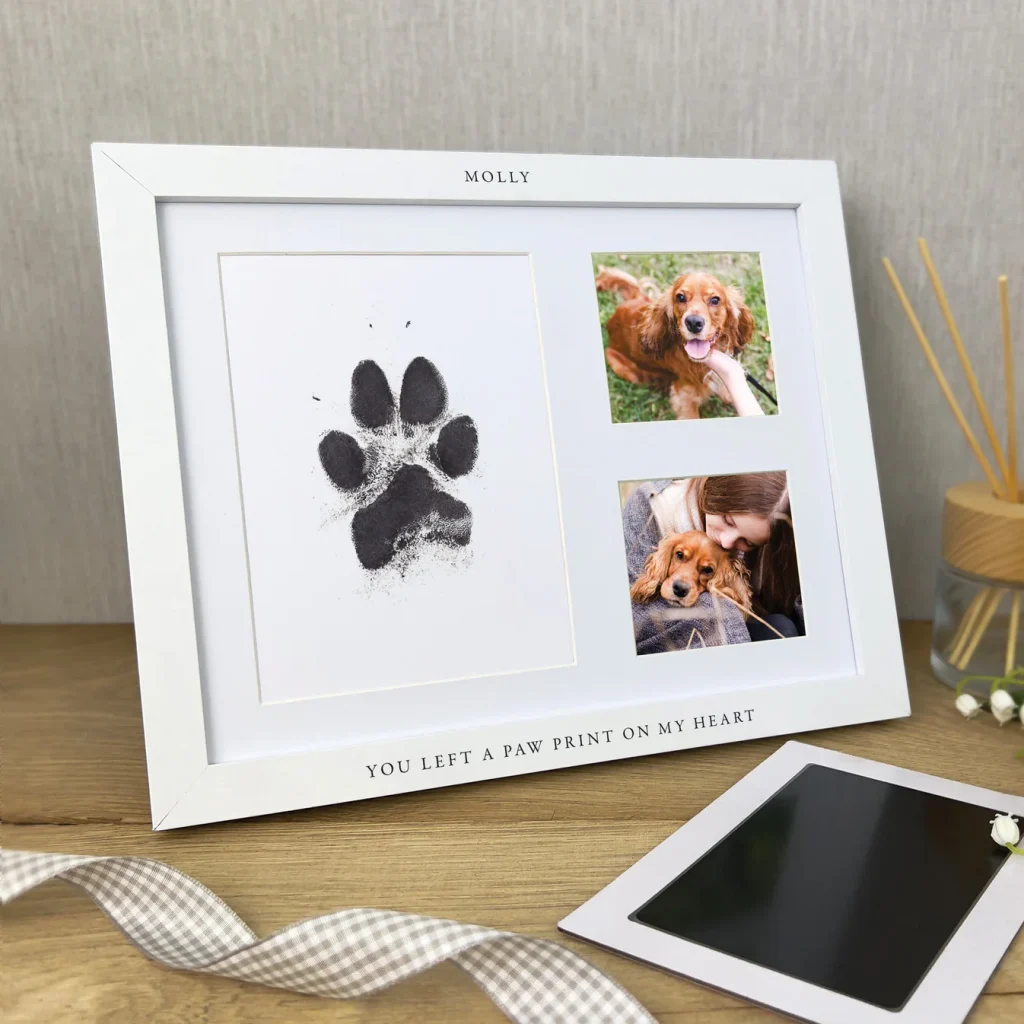 Paw print photo frame as a Memorial Gifts For The Loss Of A Dog