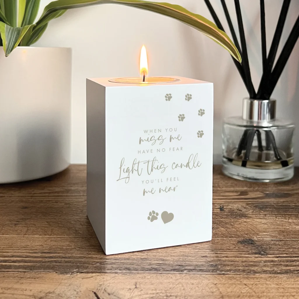 tealight holder as a dog memorial gift