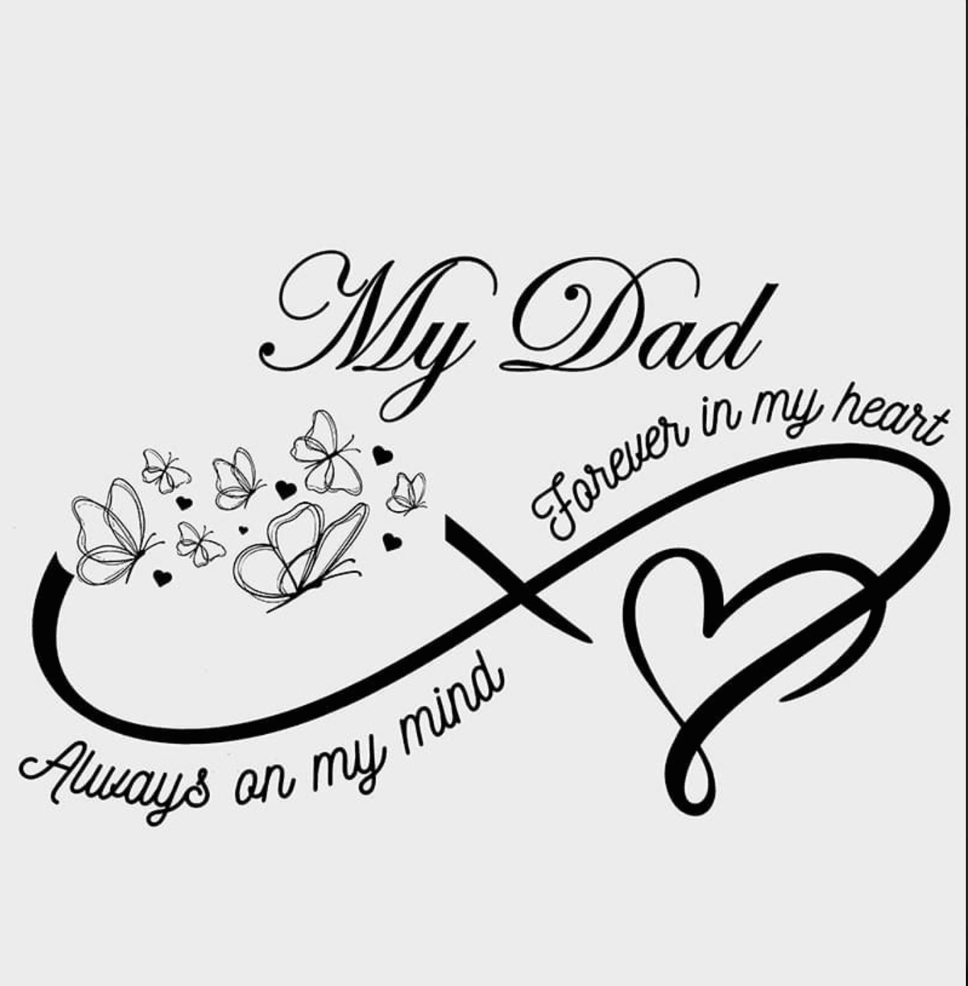 Memorial Tattoo For Dad heart and butterflies