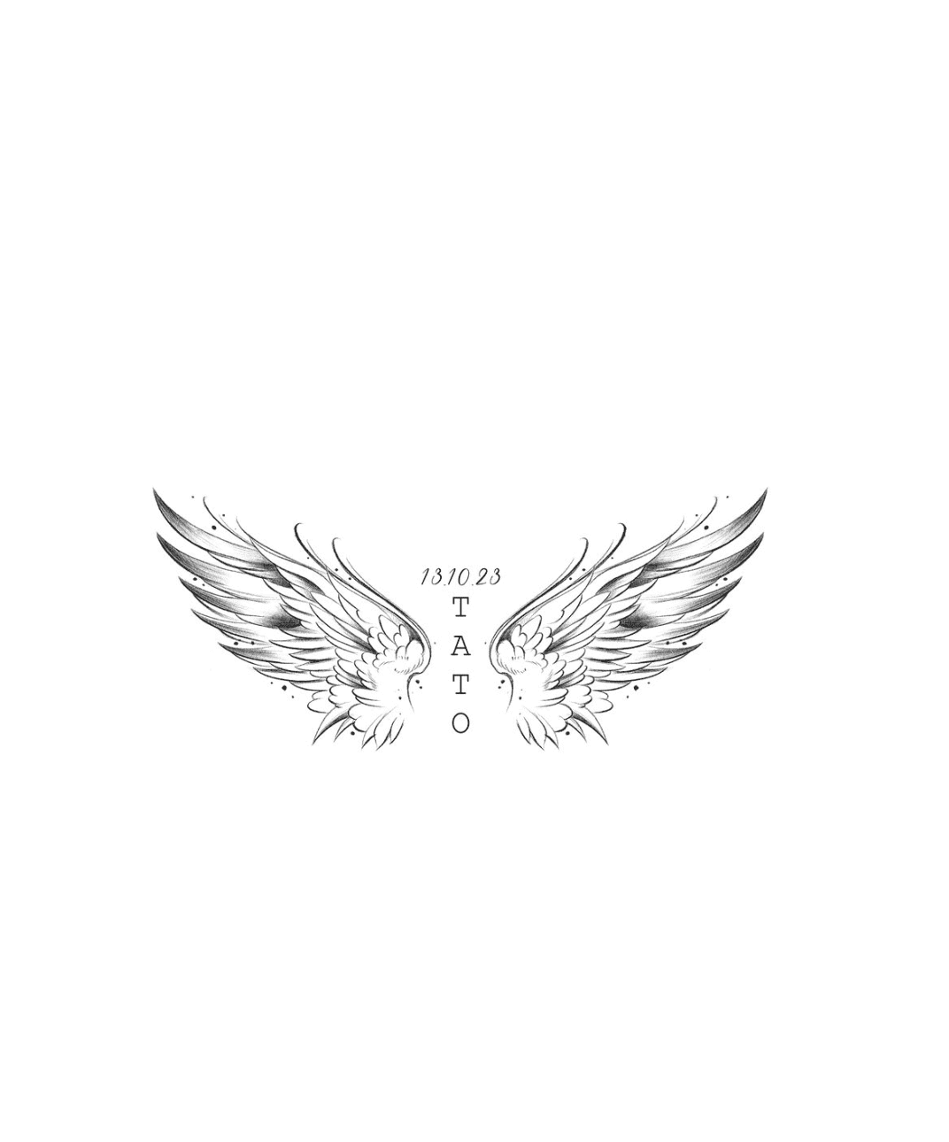 simple wings memorial tattoo idea