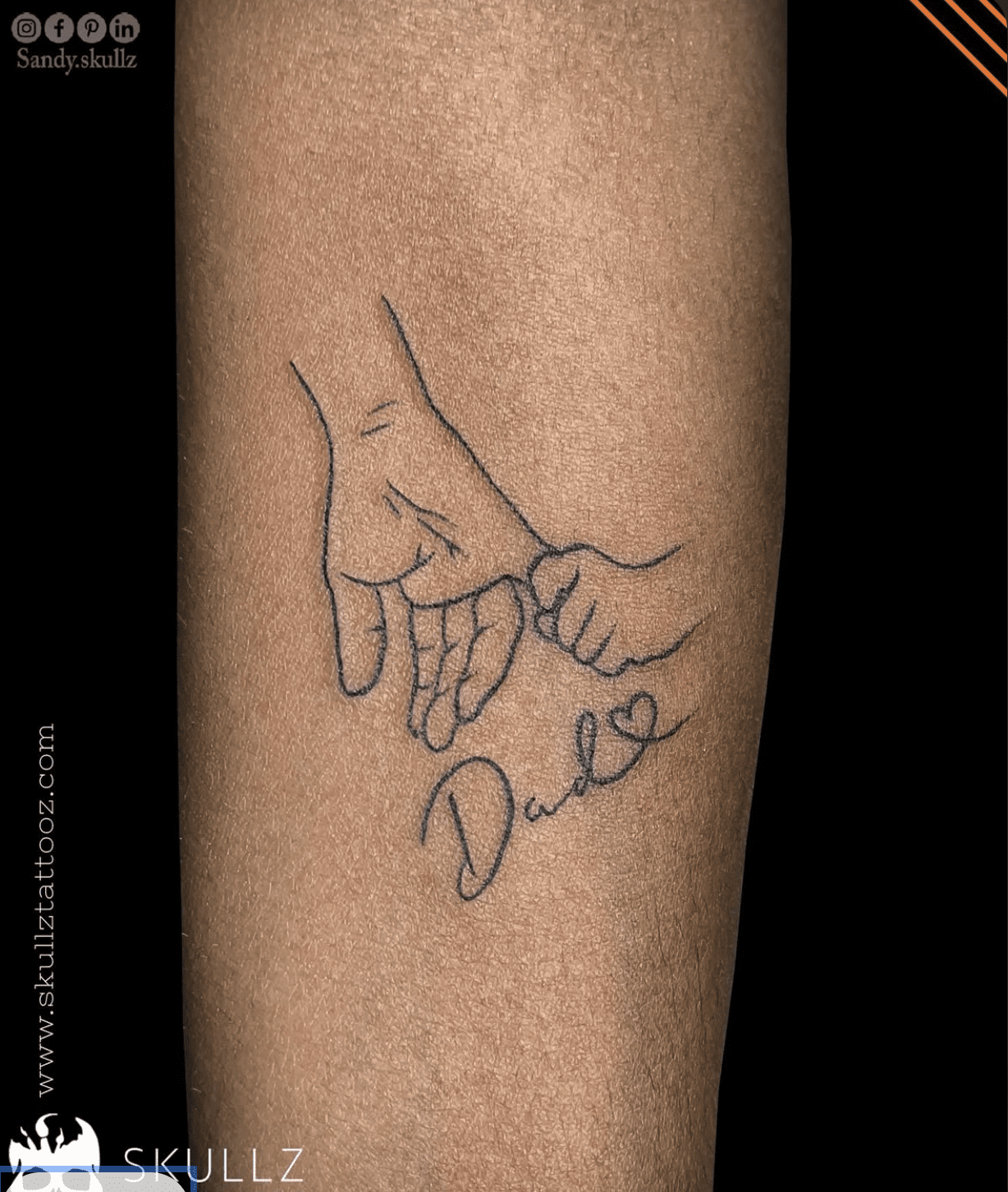 hand holding finger Memorial Tattoo For Dad