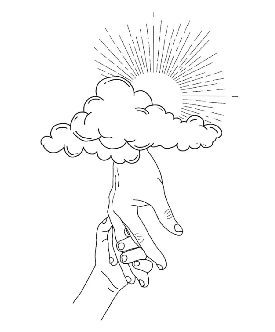 hand cloud Memorial Tattoo For Dad