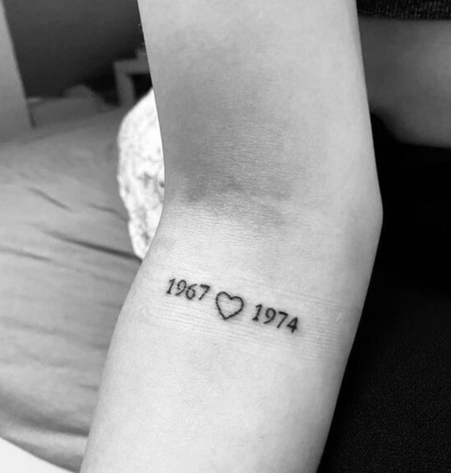 two dates tattoo