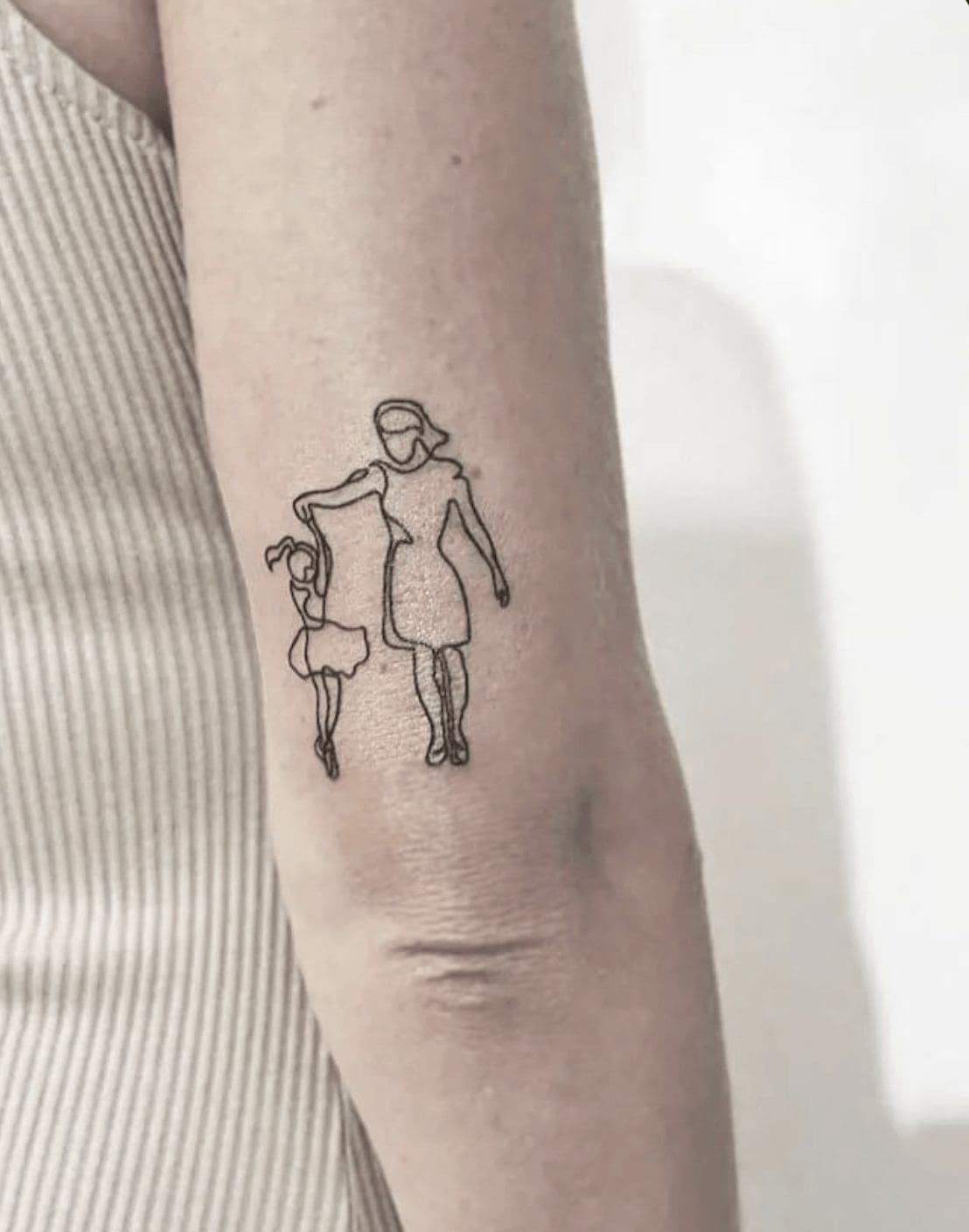 mother and daughter dancing memorial tattoo