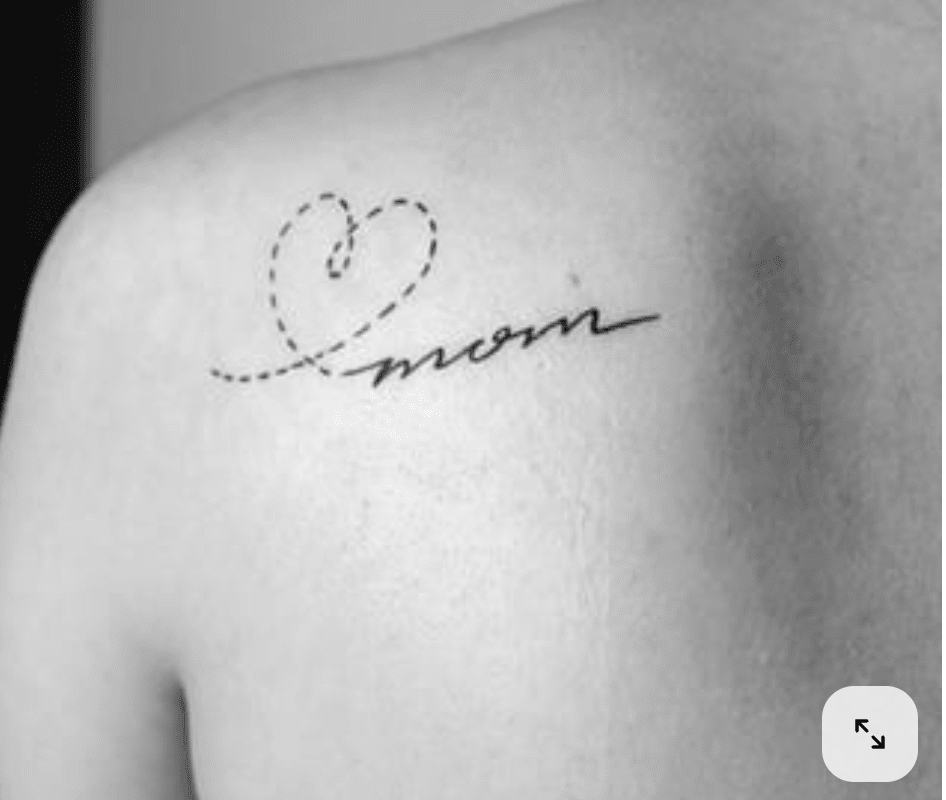 heart outline memorial tattoo