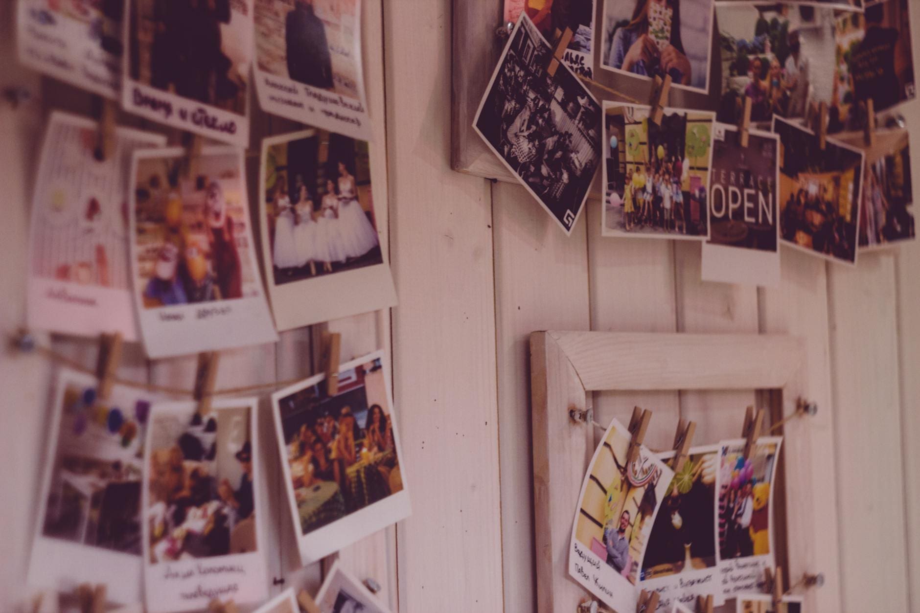 photos on wall for Celebration Of Life Photo Display Ideas